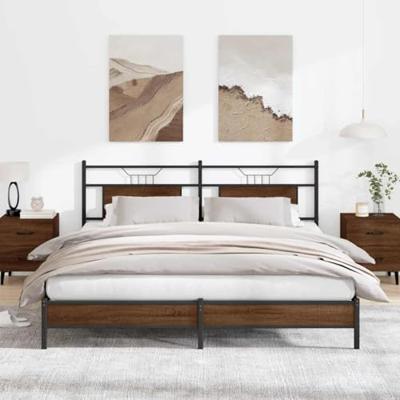 Bedframe zonder matras bewerkt hout bruin eikenkleur 160x200 cm