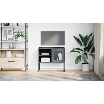 Tv-meubel 68x39x60,5 cm staal antracietkleurig