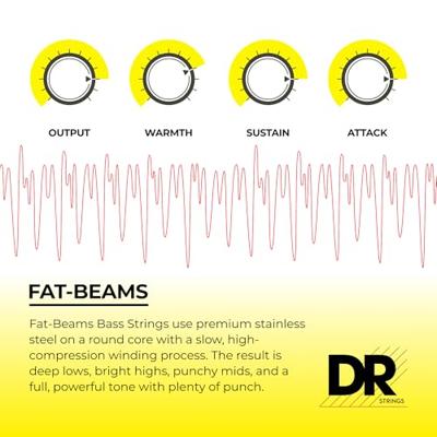 DR Strings FB-45/100 Fat-Beams Light to Medium 45-100 basgitaarsnaren