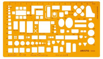 Aristo AR-5064 Architecten Meubelsjabloon Schaal 1:100 Oranje