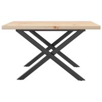 Salontafel X-frame 60x60x40,5 cm grenenhout en staal - thumbnail