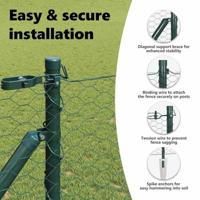 VidaXL Afrasteringspaal groen 10 x 1 m (36 mm gaas) staal en pvc - thumbnail