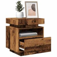 Nachtkastjes met LED-verlichting 2 st 40x39x48,5 cm oud hout - thumbnail