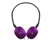 JVC Flats On-Ear Bedrade Koptelefoon – Plat Opvouwbaar Ontwerp – 30 mm Driver voor Krachtig Geluid – Zachte Oorkussens voor Comfort – Stalen Hoofdband – Lichtgewicht & Draagbaar – HA-S160M-V (Paars) - thumbnail
