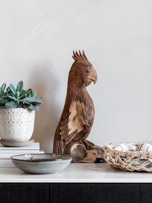 MUST Living Decoratie 'Rio' Papegaai, Teakhout