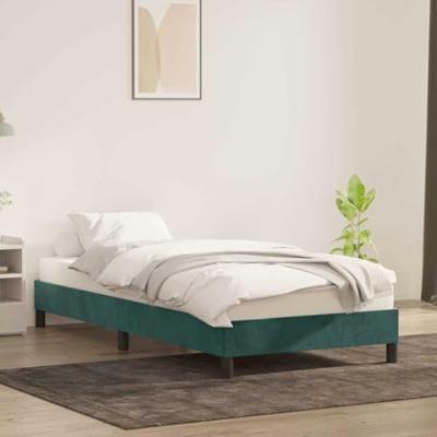 Bedframe zonder matras 90x220 cm fluweel donkergroen