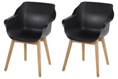 Hartman Sophie Studio Teak dining armstoel Black Hartman Sophie Studio Teak dining armstoel Black