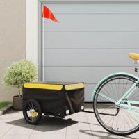 VidaXL Fietstrailer 30 kg ijzer zwart en geel - thumbnail