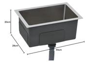 Gootsteen handgemaakt roestvrij staal - thumbnail