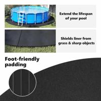 VidaXL Zwembad grondzeil zwart ø 458 cm niet-geweven stof - thumbnail
