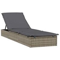Ligbed met rond dak 211x57x140 cm poly rattan grijs - thumbnail