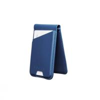 Mujjo Magsafe leather card wallet stand - Monaco Blue - thumbnail