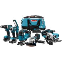 Makita DLX6082T Accu Combiset 6-delig 18V 5.0Ah in Trolley Tas - thumbnail