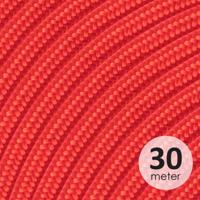 Strijkijzersnoer - Rood - stof - bestel per meter - elektriciteitssnoer 3 aderig - textielkabel 2x0.75m² - VDE gekeurd - maak je eigen unieke lamp - thumbnail