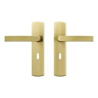 AXA AXA Curve klik deurkruk Blok op schild sleutelgat 56mm - aluminium/goud - thumbnail