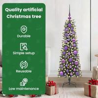 VidaXL Kunstkerstboom met 150 led groen 120 cm pvc en plastic en staal - thumbnail