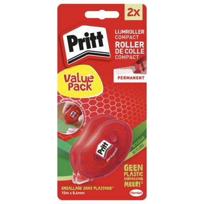 Pritt permanente lijmroller 2 stuks 8,4 mm x 10 m Pritt permanente lijmroller 2 stuks 8,4 mm x 10 m