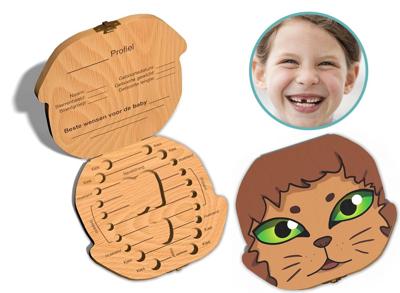 Tandendoosje met naam - Leeuw - Hout Tandendoosje met naam - Leeuw - Hout