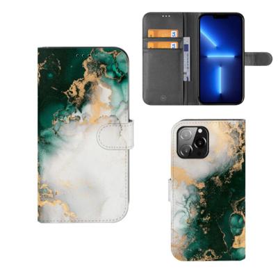 Bookcase voor iPhone 13 Pro Max Marmer Groen Bookcase voor iPhone 13 Pro Max Marmer Groen