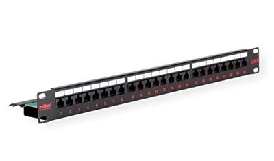 ROLINE Cat.6 (Class E) 19 patchpaneel, 24P, onafgeschermd, zwart