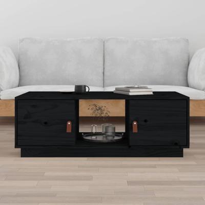 Salontafel 100x50x35 cm massief grenenhout zwart