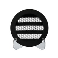 Rond Buitenluchtrooster Ø 80mm Aluminium Met Fijnmazig Gaas - Zwart - thumbnail