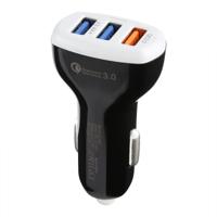 LZ-429 QC3.0 2.4A Drie USB-poorten Slimme snelle autolader - thumbnail