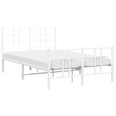 Bedframe met hoofd- en voeteneinde metaal wit 120x200 cm - thumbnail