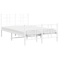 Bedframe met hoofd- en voeteneinde metaal wit 120x200 cm - thumbnail