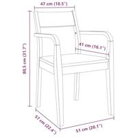 Eetkamerstoelen 2 st massief hout rubber wit - thumbnail