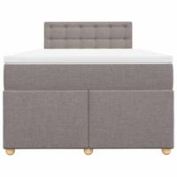 Boxspring met matras stof taupe 120x190 cm - thumbnail