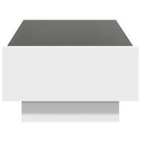 Salontafel met LED 90x50x30 cm bewerkt hout wit - thumbnail