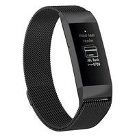 Fitbit Charge 3 & 4 milanese bandje - Maat: Small - zwart - thumbnail