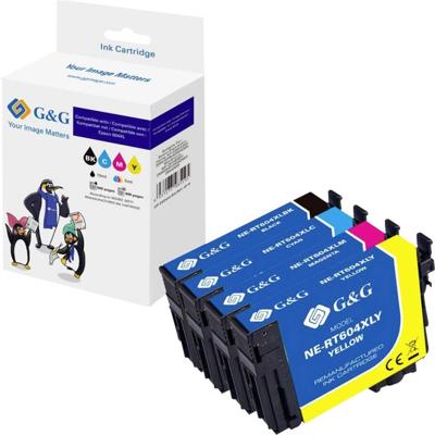 G&G Inktcartridge Compatibel Zwart, Cyaan, Magenta, Geel GP-E604XLBKCMY-4P-R