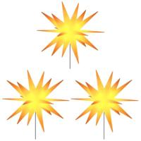 VidaXL Kerstlampen met grondpin en led's 3 st 57 cm geel - thumbnail