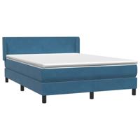 Boxspring met matras fluweel donkerblauw 160x210 cm - thumbnail