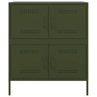 Dressoir 68x39x79 cm staal olijfgroen - thumbnail