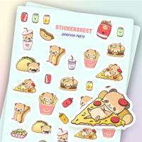 CutieSquad Stickervel - Junkfood Party - thumbnail