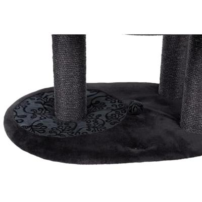 TRIXIE Filippo Kattentoren, sisal, krabpalen, kattenboom met hangmat, plateau, bed, bungelend kattenspeelgoed, zwart