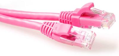 ACT Roze 20 meter U/UTP CAT6A patchkabel snagless met RJ45 connectoren ACT Roze 20 meter U/UTP CAT6A patchkabel snagless met RJ45 connectoren