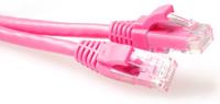 ACT Roze 20 meter U/UTP CAT6A patchkabel snagless met RJ45 connectoren - thumbnail