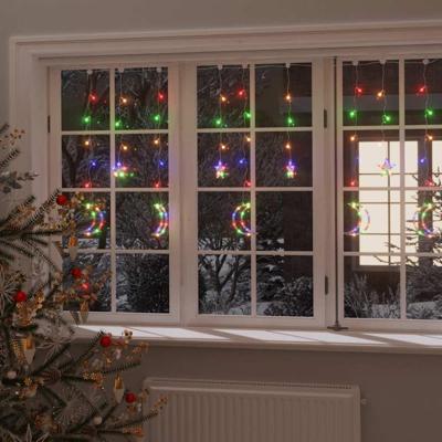 VidaXL Lichtslinger ster en maan 345 led's meerkleurig