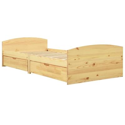 Bedframe met 2 lades massief grenenhout 90x200 cm