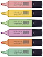Q-CONNECT markeerstift pastel, geassorteerde kleuren, pak van 6 stuks - thumbnail
