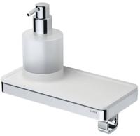 Planchet met Zeepdispenser en Handdoekhaak Geesa Frame Wit Chroom - thumbnail