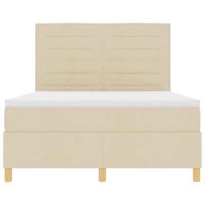 Boxspringbed met matras met hoofdeinde Crème 160 x 200 cm Stof