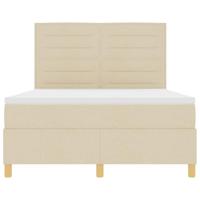 Boxspringbed met matras met hoofdeinde Crème 160 x 200 cm Stof - thumbnail