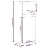 Dressoir met LED 38x34x100 cm bewerkt hout wit - thumbnail