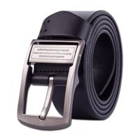 Mannen Pin gesp lederen riem Pure lederen broek riem riem Length:115cm(black) - thumbnail