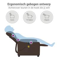 Massagestoel elektrisch verstelbaar microvezelstof bruin - thumbnail